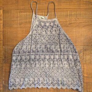 American Eagle Outfitters Light Blue Eyelet Camisole